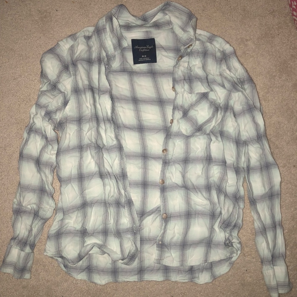 Light Blue American Eagle Flannel